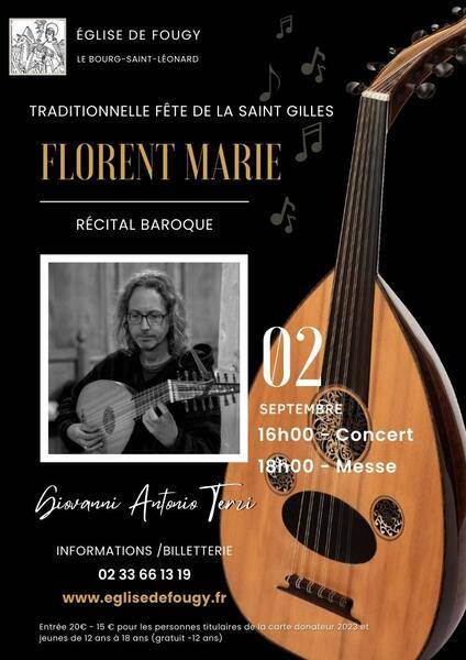 affiche concert luthiste florent marie eglise de fougy